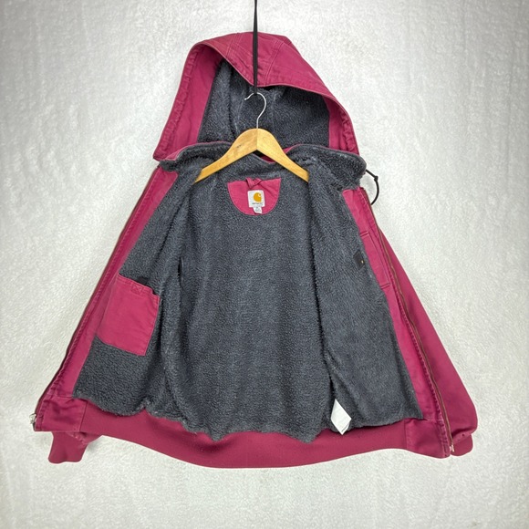 Carhartt Wildwood Jacket Sherpa Lined Womens Medium 100815-648 Merlot Purple - Picture 3 of 14